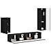 Set mobile TV Montaggio a parete 4 pcs Nero Legno multistrato - Foto miniatura 3
