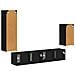 Set mobile TV Montaggio a parete 4 pcs Nero Legno multistrato - Foto miniatura 9