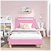 Struttura letto bambini con testata Rosa 80 x 200 cm Tessuto - Foto miniatura 3