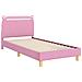 Struttura letto bambini con testata Rosa 80 x 200 cm Tessuto - Foto miniatura 4