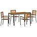 Set da Pranzo per Giardino 5 pcs Grigio e Marrone polyrattan - Foto miniatura 1