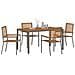 Set da Pranzo per Giardino 5 pcs Grigio e Marrone polyrattan - Foto miniatura 3