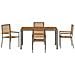 Set da Pranzo per Giardino 5 pcs Grigio e Marrone polyrattan - Foto miniatura 7