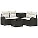Set di divani 6 pz Nero e Bianco Crema - Foto miniatura 1