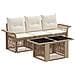 Set Divano da Giardino 4 pz Beige e Bianco Crema polyrattan - Foto miniatura 1