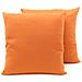 Coppia Cuscini Arredo Imbottiti Tessuto Ottoman In Tinta Unita Colore Arancio 24 40x40 Arancio 24 - Foto miniatura 3