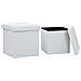 Sgabello Pieghevole In Similpelle 2 Pz 38x38x38 Cm Bianco - Foto miniatura 1
