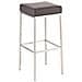 Sgabello Bar Montreal Imbottito In Similpelle I Sgabello Panchetto Design Cucina O Bar Telaio 4 Gambe I Sgabello Bancone H 85 CM Marrone Base Acciaio Inox - Foto miniatura 1