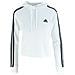 Felpa Da Donna Con Cappuccio Essentials 3-stripes Cropped Bianca Taglia Xl Codice Gm5574 - Foto miniatura 7