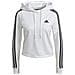 Felpa Da Donna Con Cappuccio Essentials 3-stripes Cropped Bianca Taglia Xl Codice Gm5574 - Foto miniatura 6