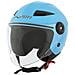 City Casco Jet Moto Doppia Visiera Certificato Ece 22-05 Scooter Azzurro L - Foto miniatura 6