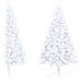 Set Albero Natale Artificiale a Metà LED e Palline Bianco 150cm - Foto miniatura 3