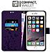 Custodia Compatibile Con Apple Iphone 6 Plus / Iphone 6s Plus In Lilla Scuro Fiore - Coperchio Protettivo In Design Floreale Con Chiusura Magnetica, Funzione Stand E Slot Per Carte - Foto miniatura 3