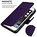 Custodia Compatibile Con Apple Iphone 6 Plus / Iphone 6s Plus In Lilla Scuro Fiore - Coperchio Protettivo In Design Floreale Con Chiusura Magnetica, Funzione Stand E Slot Per Carte - Foto miniatura 5