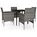 Set Da Pranzo Da Giardino Grigio E Nero 5 Pz Con Cuscini - Foto miniatura 2