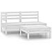 Set Divani da Giardino 3 pz in Legno Massello di Pino Bianco - Foto miniatura 1