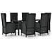 Set Da Pranzo Da Giardino 7 Pz Nero Con Cuscini In Polyrattan - Foto miniatura 2