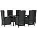Set Da Pranzo Da Giardino 7 Pz Nero Con Cuscini In Polyrattan - Foto miniatura 3