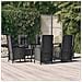 Set Da Pranzo Da Giardino 7 Pz Nero Con Cuscini In Polyrattan - Foto miniatura 1