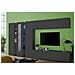 Parete Attrezzata Ivano, Set Salotto Porta Tv, Mobile Soggiorno Con Vetrina E Luce Led, 100% Made In Italy, Cm 320x30h180, Antracite - Foto miniatura 1