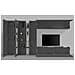 Parete Attrezzata Ivano, Set Salotto Porta Tv, Mobile Soggiorno Con Vetrina E Luce Led, 100% Made In Italy, Cm 320x30h180, Antracite - Foto miniatura 4