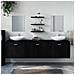 Set Mobili Da Bagno 6 Pz Nero In Legno Multistrato - Foto miniatura 1