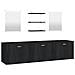 Set Mobili Da Bagno 6 Pz Nero In Legno Multistrato - Foto miniatura 2