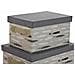 Set Di Scatole Per Sistemare Impilabili Dkd Home Decor Marrone Grigio Arancio 40 X 30 X 20 Cm - Foto miniatura 4
