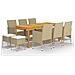 Set Mobili Da Pranzo Per Giardino 11 Pz Beige - Foto miniatura 1