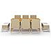 Set Mobili Da Pranzo Per Giardino 11 Pz Beige - Foto miniatura 2