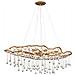 Lampadario Contemporaneo Laguna Acciaio Oro Brunito Vetro 8 Luci E14 - Foto miniatura 1