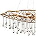 Lampadario Contemporaneo Laguna Acciaio Oro Brunito Vetro 8 Luci E14 - Foto miniatura 4
