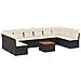 Set Divani da Giardino 11 pz con Cuscini in Polyrattan Nero - Foto miniatura 1