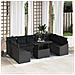 Set divani da giardino 10 pezzi con cuscini in polyrattan nero - Foto miniatura 2