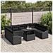 Set divani da giardino 10 pezzi con cuscini in polyrattan nero - Foto miniatura 3