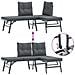 Set Panche Giardino Cuscini 5pz Nere Acciaio Verniciato Polvere - Foto miniatura 7