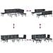 Set Panche Giardino Cuscini 5pz Nere Acciaio Verniciato Polvere - Foto miniatura 8