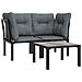 Set Salotto da Giardino 3 pz Nero e Grigio in Polyrattan - Foto miniatura 3