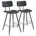 Set Di 2 Sgabelli Da Bar Fernand In Similpelle Nera - Foto miniatura 1