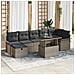 Set Divano da Giardino con cuscino 8 pcs Grigio Poly Rattan - Foto miniatura 2