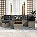 Set Divano da Giardino con cuscino 8 pcs Grigio Poly Rattan - Foto miniatura 3