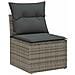 Set Divano da Giardino con cuscino 8 pcs Grigio Poly Rattan - Foto miniatura 5