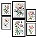Set Di 6 Stampe Fiori Rosa Stampe Naturalistiche E Botaniche A Colori Con Motivi Floreali Su Sfondi Bianchi Puri Design D'interni A3 & A4 Senza Cornice - Foto miniatura 1
