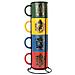 Set 4 Tazze In Ceramica Da 300 Ml Con Supporto In Metallo Case Di Hogwarts, Multicolore - Foto miniatura 1