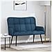 Sofa a Due Posti Blu 115 x 61 x 87 cm Tessuto - Foto miniatura 2