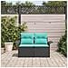 Divano da giardino con cuscino 141 x 62 x 69 cm polyrattan - Foto miniatura 2