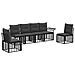 Set di divani da esterno 6 pcs Nero e Grigio scuro Poliestere - Foto miniatura 1