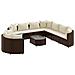 Set Divani da Giardino 10pz con Cuscini in Polyrattan Marrone - Foto miniatura 1