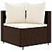 Set Divani da Giardino 10pz con Cuscini in Polyrattan Marrone - Foto miniatura 3
