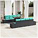Set Divano da Giardino 9 pz Nero Poly Rattan - Foto miniatura 3